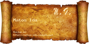 Matos Ida névjegykártya